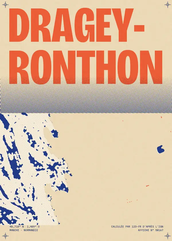 Affiche de Dragey-Ronthon, calculée par 123-fr d'après l'IGN