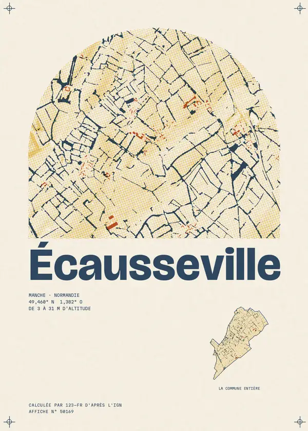 Affiche de Écausseville, calculée par 123-fr d'après l'IGN