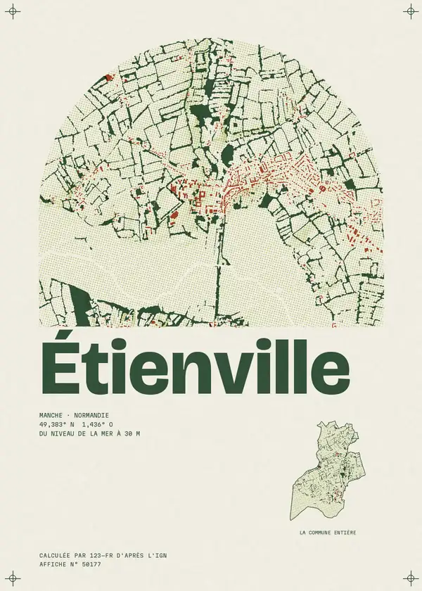 Affiche de Étienville, calculée par 123-fr d'après l'IGN