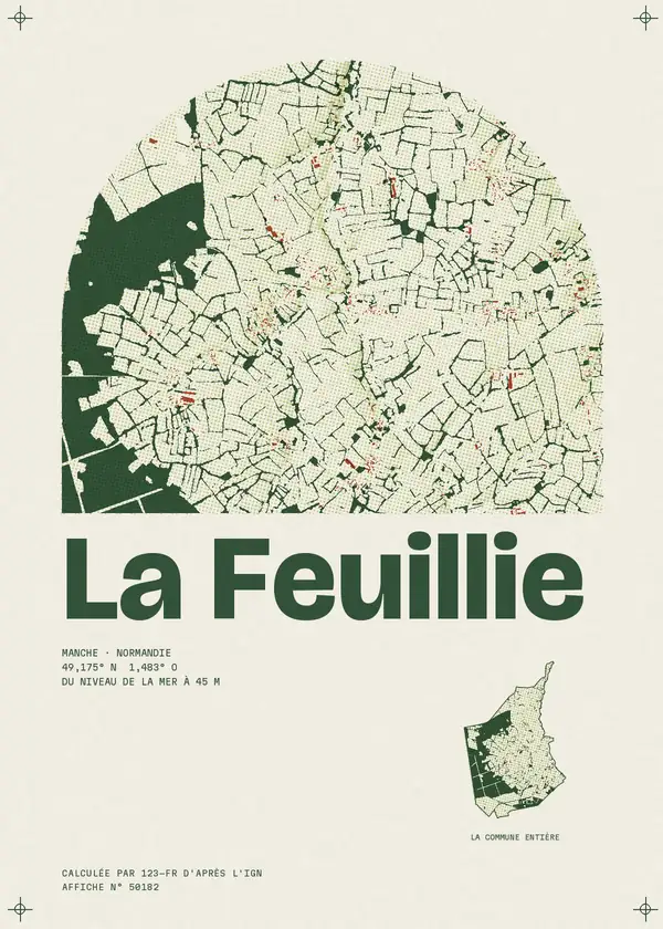 Affiche de La Feuillie, calculée par 123-fr d'après l'IGN