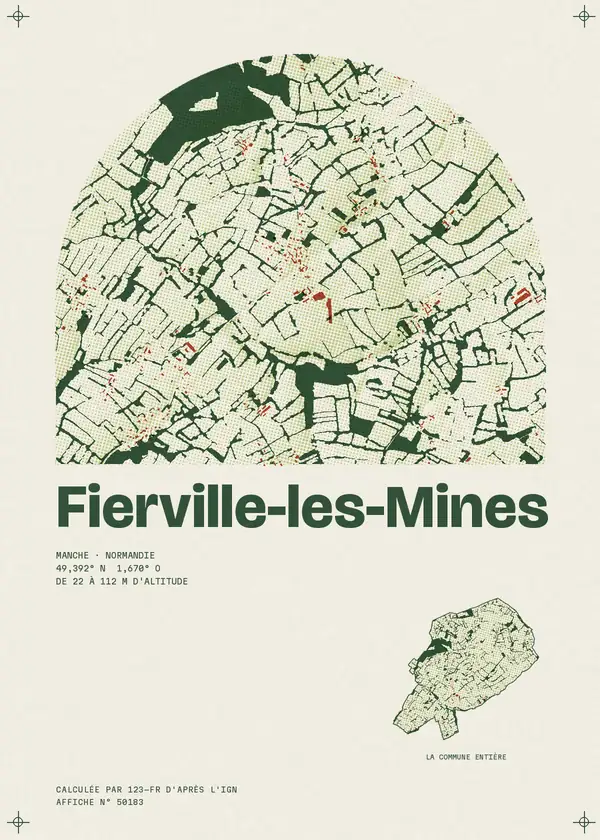 Affiche de Fierville-les-Mines, calculée par 123-fr d'après l'IGN
