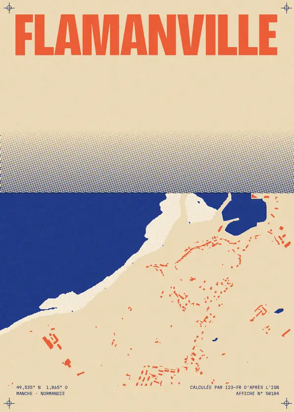 Affiche de Flamanville, calculée par 123-fr d'après l'IGN