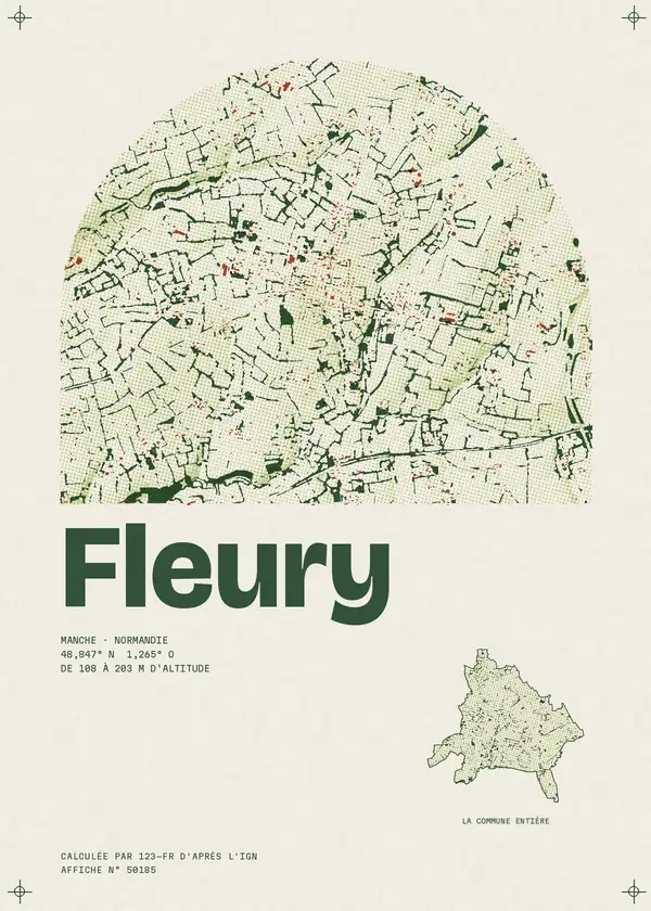 Affiche de Fleury, calculée par 123-fr d'après l'IGN