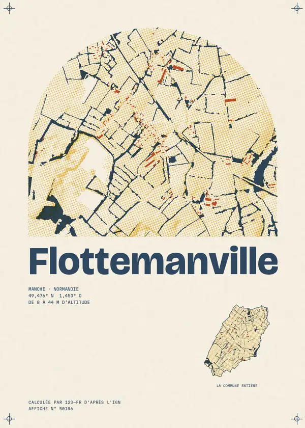 Affiche de Flottemanville, calculée par 123-fr d'après l'IGN