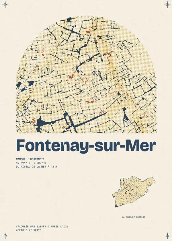 Affiche de Fontenay-sur-Mer, calculée par 123-fr d'après l'IGN
