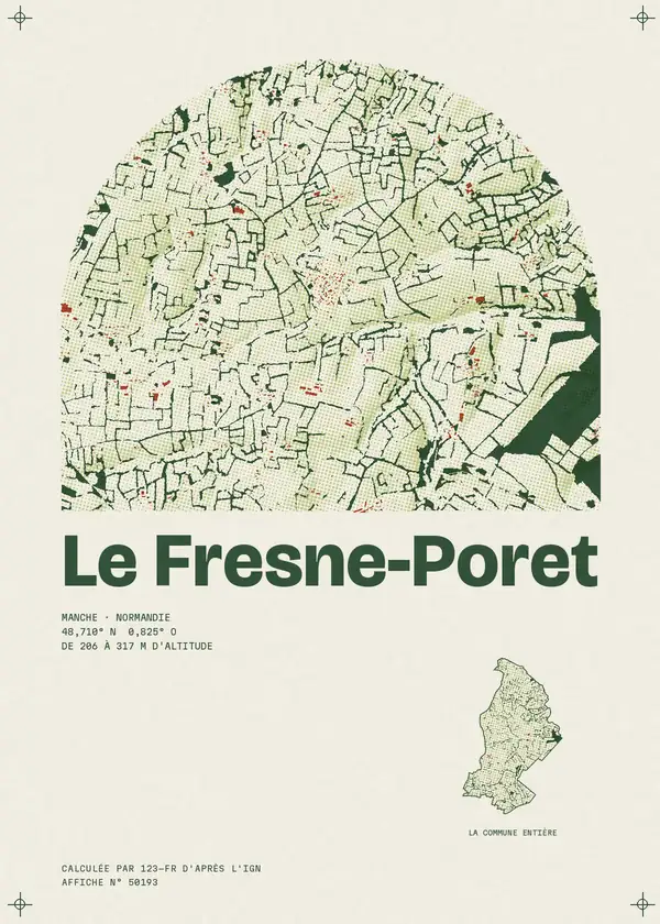 Affiche de Le Fresne-Poret, calculée par 123-fr d'après l'IGN