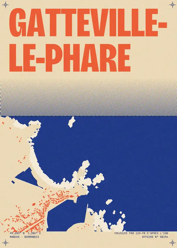 Affiche de Gatteville-le-Phare, calculée par 123-fr d'après l'IGN