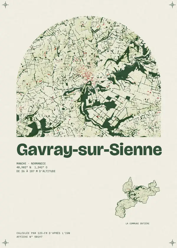 Affiche de Gavray-sur-Sienne, calculée par 123-fr d'après l'IGN