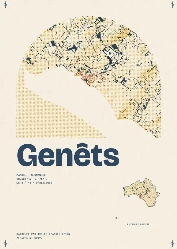 Affiche de Genêts, calculée par 123-fr d'après l'IGN