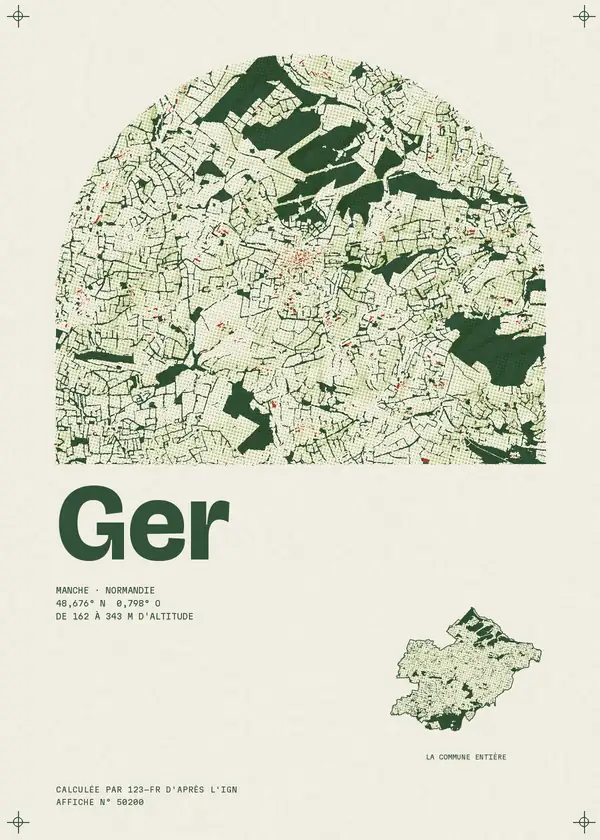Affiche de Ger, calculée par 123-fr d'après l'IGN