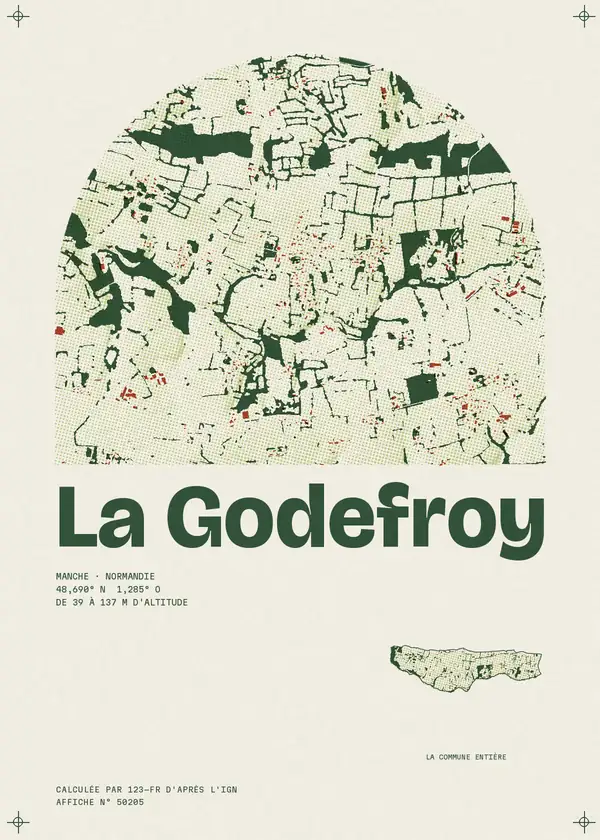 Affiche de La Godefroy, calculée par 123-fr d'après l'IGN