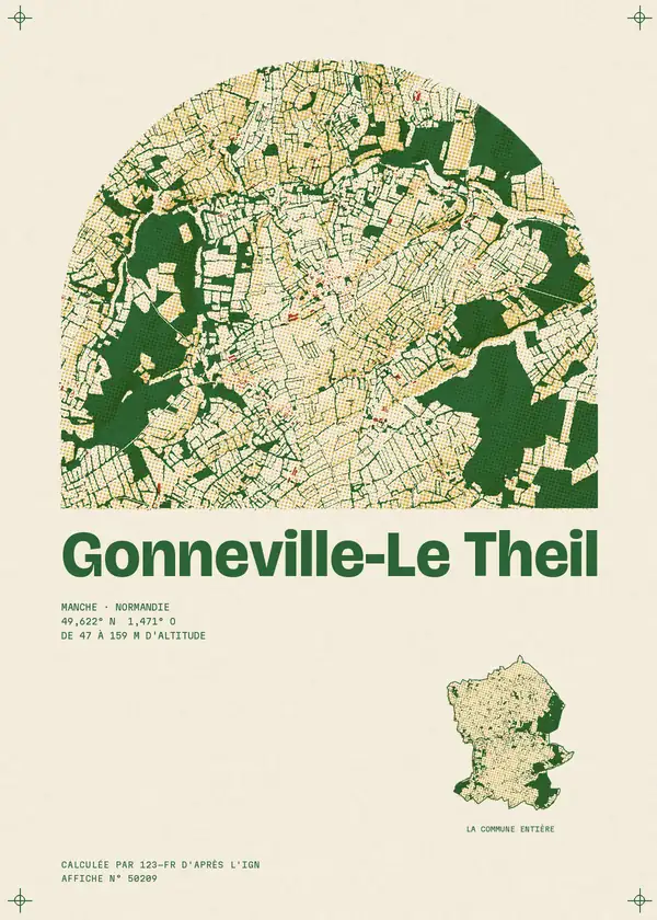 Affiche de Gonneville-Le Theil, calculée par 123-fr d'après l'IGN