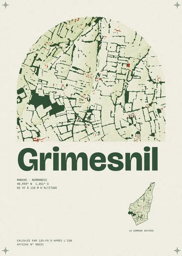 Affiche de Grimesnil, calculée par 123-fr d'après l'IGN