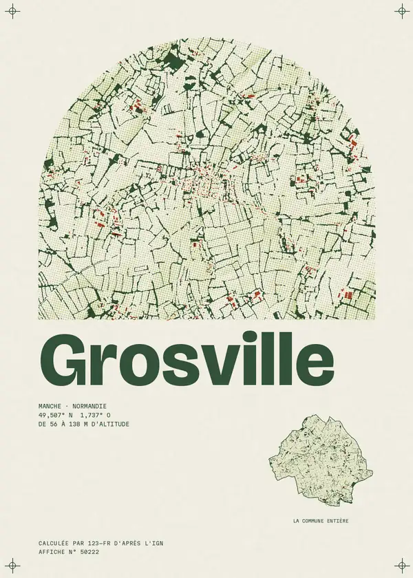 Affiche de Grosville, calculée par 123-fr d'après l'IGN