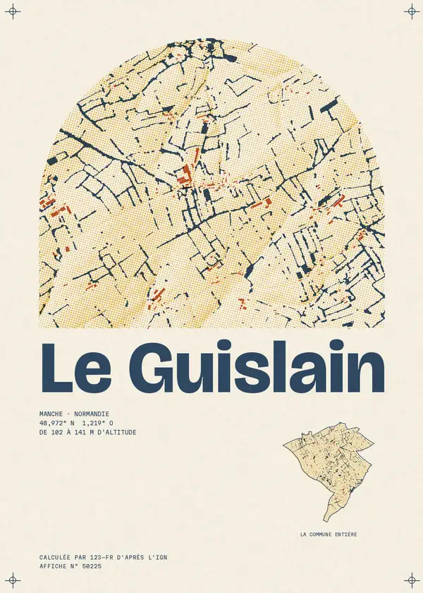 Affiche de Le Guislain, calculée par 123-fr d'après l'IGN