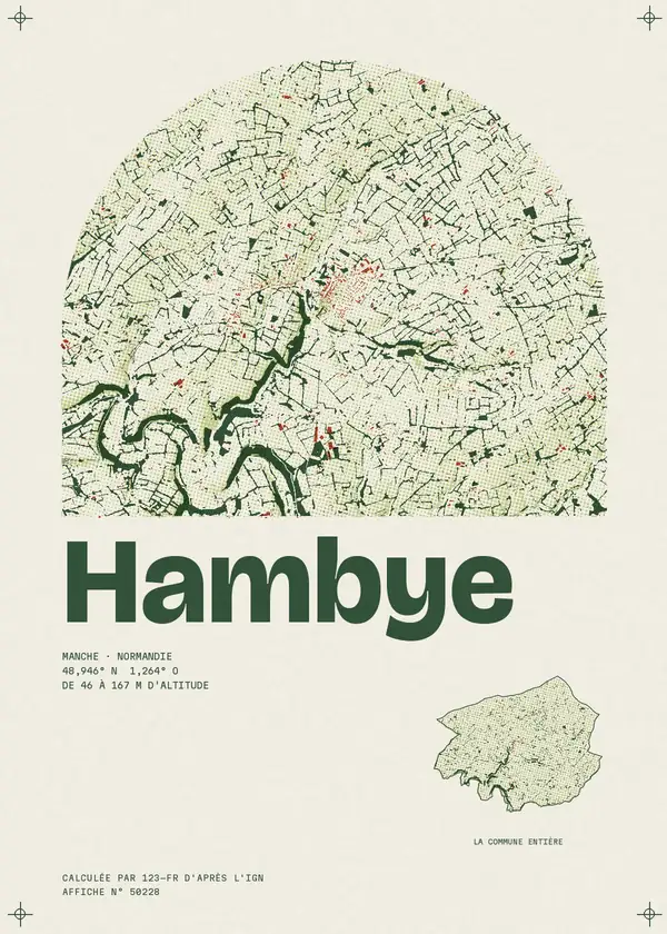 Affiche de Hambye, calculée par 123-fr d'après l'IGN