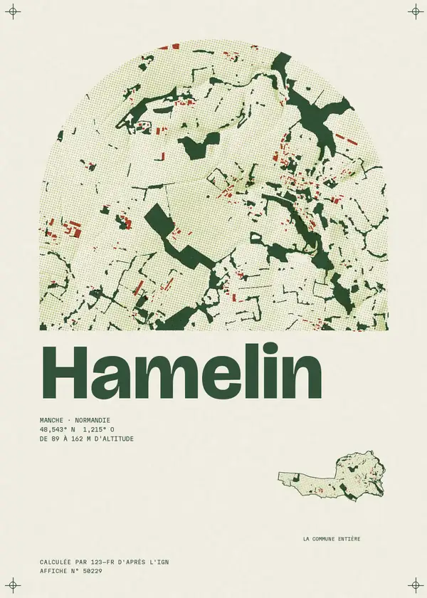 Affiche de Hamelin, calculée par 123-fr d'après l'IGN