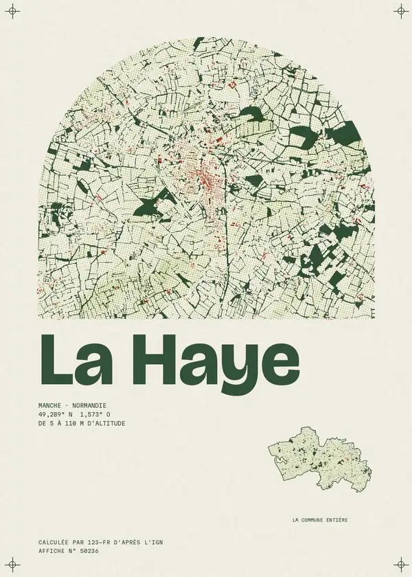 Affiche de La Haye, calculée par 123-fr d'après l'IGN