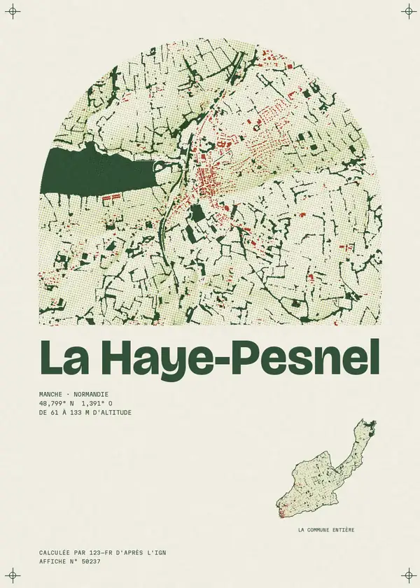 Affiche de La Haye-Pesnel, calculée par 123-fr d'après l'IGN