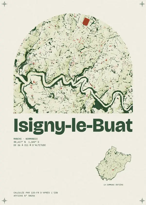 Affiche de Isigny-le-Buat, calculée par 123-fr d'après l'IGN