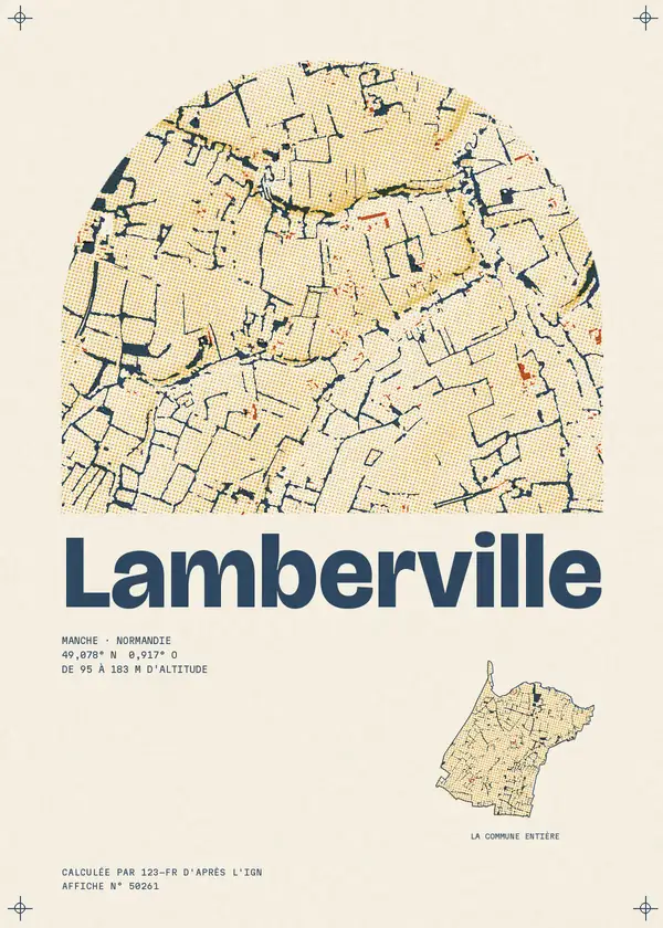 Affiche de Lamberville, calculée par 123-fr d'après l'IGN