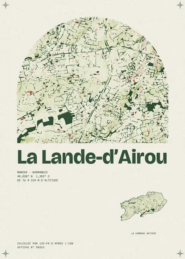 Affiche de La Lande-d'Airou, calculée par 123-fr d'après l'IGN