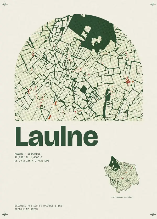 Affiche de Laulne, calculée par 123-fr d'après l'IGN