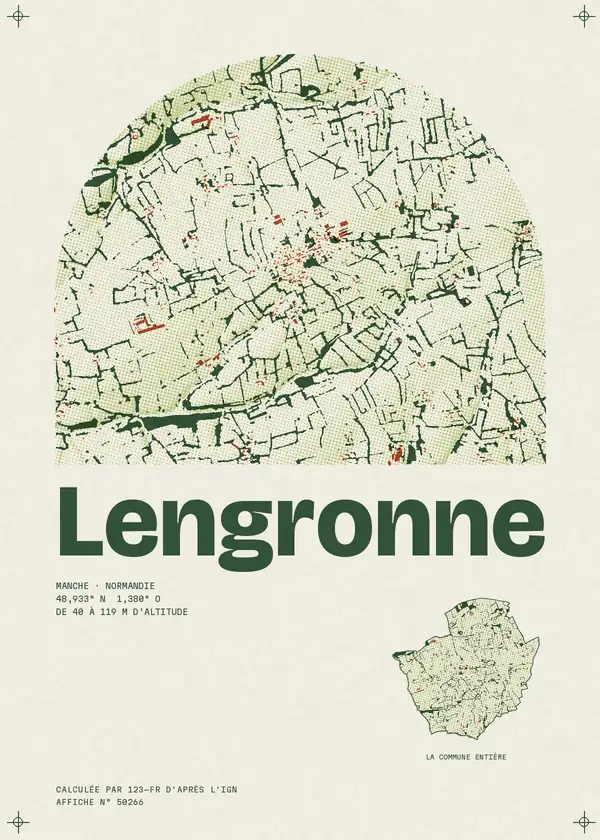 Affiche de Lengronne, calculée par 123-fr d'après l'IGN