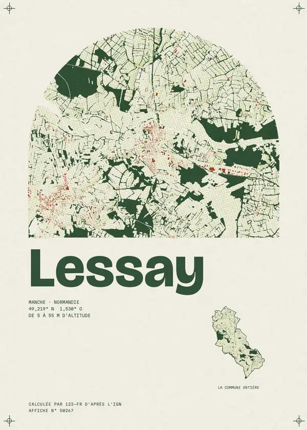 Affiche de Lessay, calculée par 123-fr d'après l'IGN