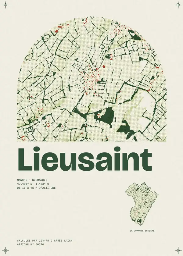 Affiche de Lieusaint, calculée par 123-fr d'après l'IGN