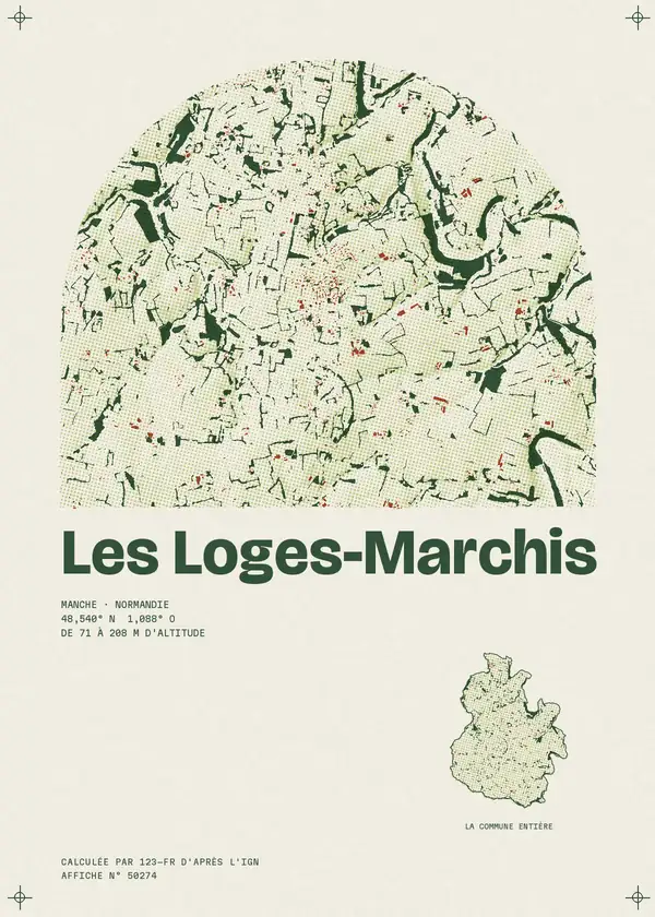 Affiche de Les Loges-Marchis, calculée par 123-fr d'après l'IGN