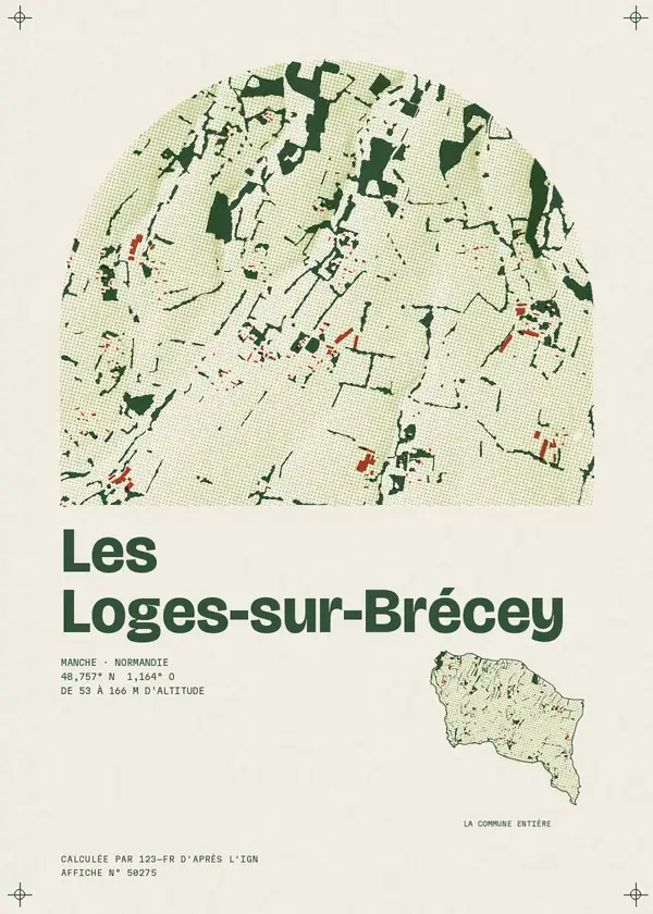 Affiche de Les Loges-sur-Brécey, calculée par 123-fr d'après l'IGN