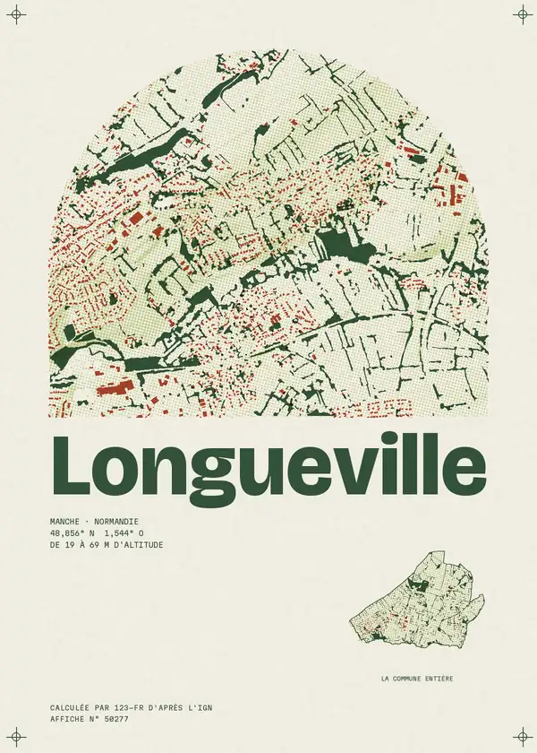 Affiche de Longueville, calculée par 123-fr d'après l'IGN