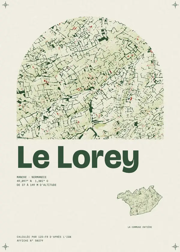Affiche de Le Lorey, calculée par 123-fr d'après l'IGN