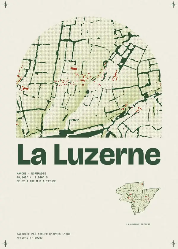 Affiche de La Luzerne, calculée par 123-fr d'après l'IGN