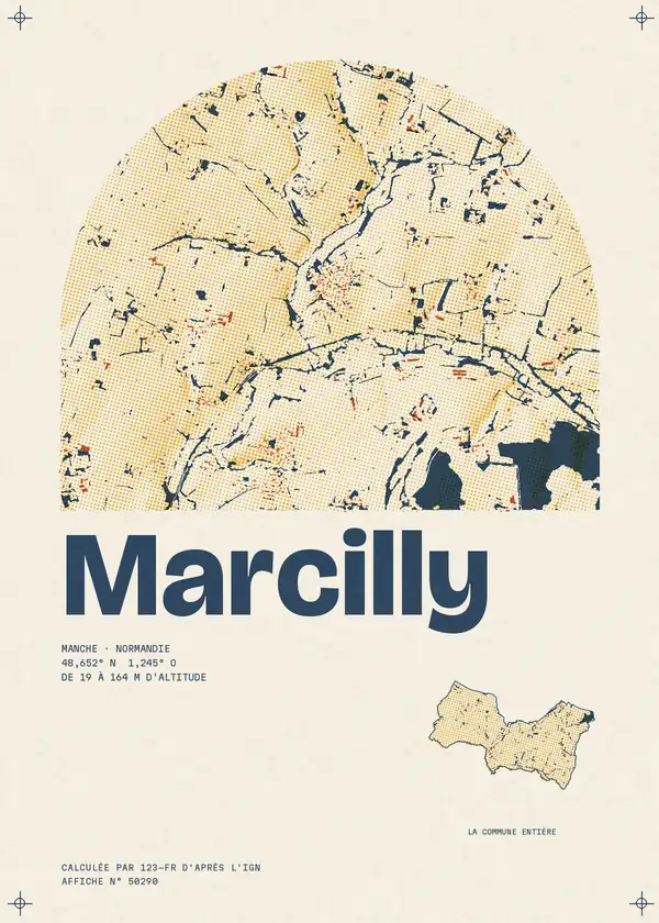 Affiche de Marcilly, calculée par 123-fr d'après l'IGN