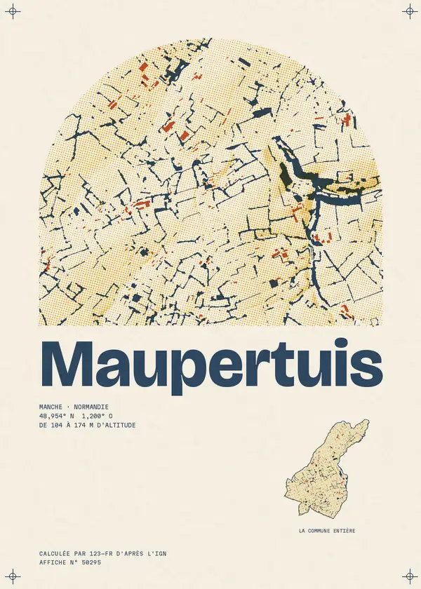 Affiche de Maupertuis, calculée par 123-fr d'après l'IGN
