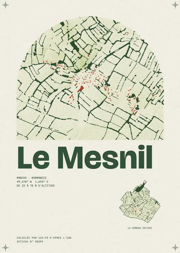 Affiche de Le Mesnil, calculée par 123-fr d'après l'IGN