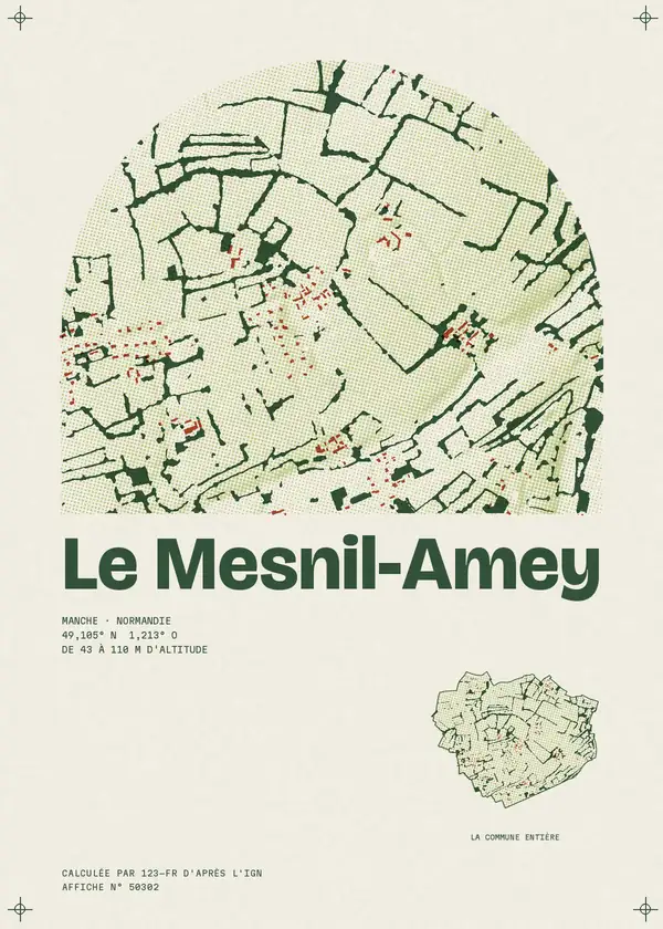 Affiche de Le Mesnil-Amey, calculée par 123-fr d'après l'IGN