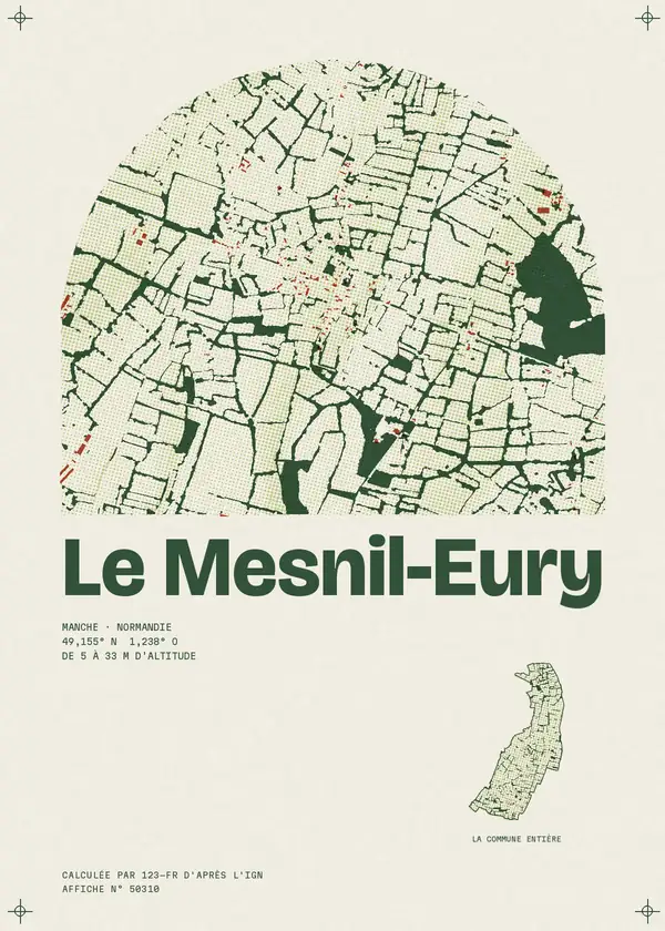 Affiche de Le Mesnil-Eury, calculée par 123-fr d'après l'IGN