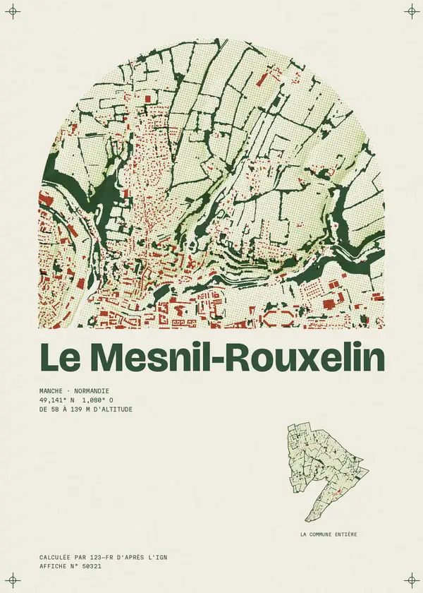Affiche de Le Mesnil-Rouxelin, calculée par 123-fr d'après l'IGN