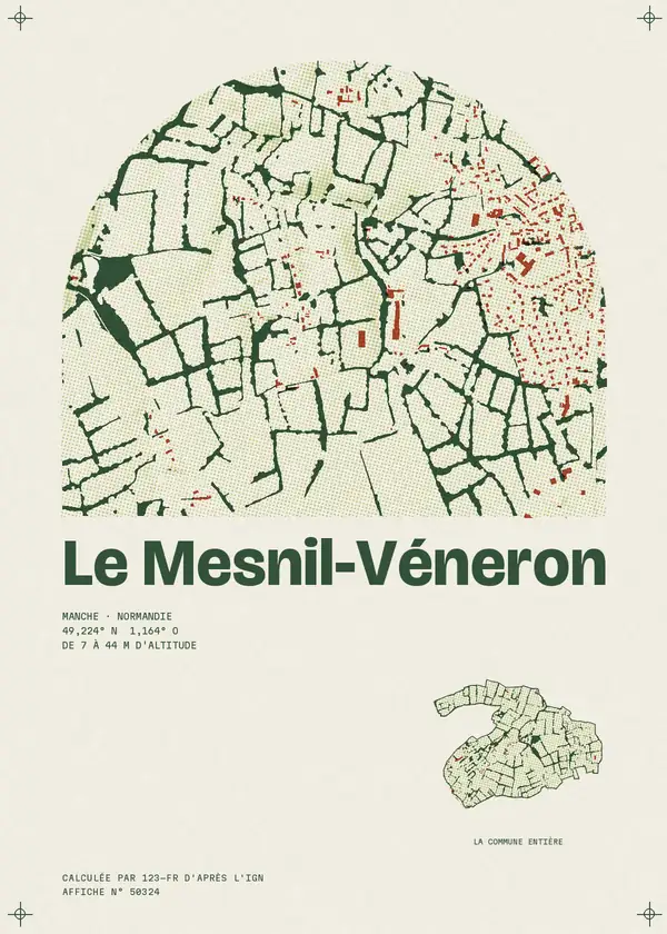 Affiche de Le Mesnil-Véneron, calculée par 123-fr d'après l'IGN