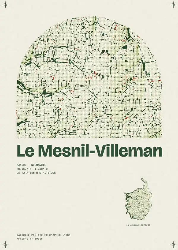 Affiche de Le Mesnil-Villeman, calculée par 123-fr d'après l'IGN