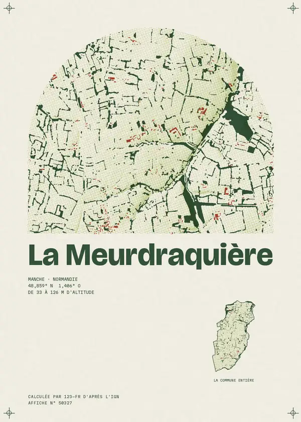Affiche de La Meurdraquière, calculée par 123-fr d'après l'IGN
