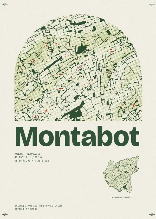 Affiche de Montabot, calculée par 123-fr d'après l'IGN