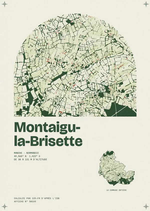 Affiche de Montaigu-la-Brisette, calculée par 123-fr d'après l'IGN