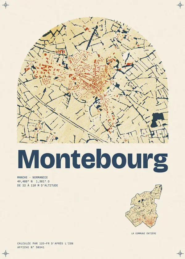 Affiche de Montebourg, calculée par 123-fr d'après l'IGN