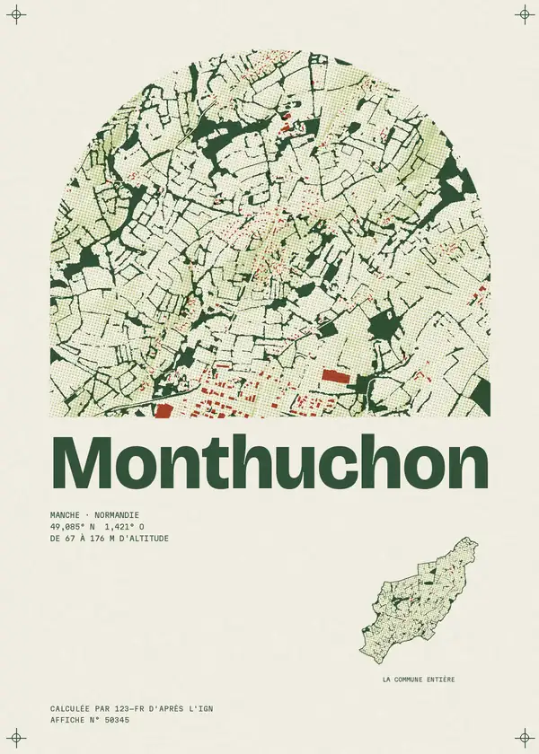 Affiche de Monthuchon, calculée par 123-fr d'après l'IGN