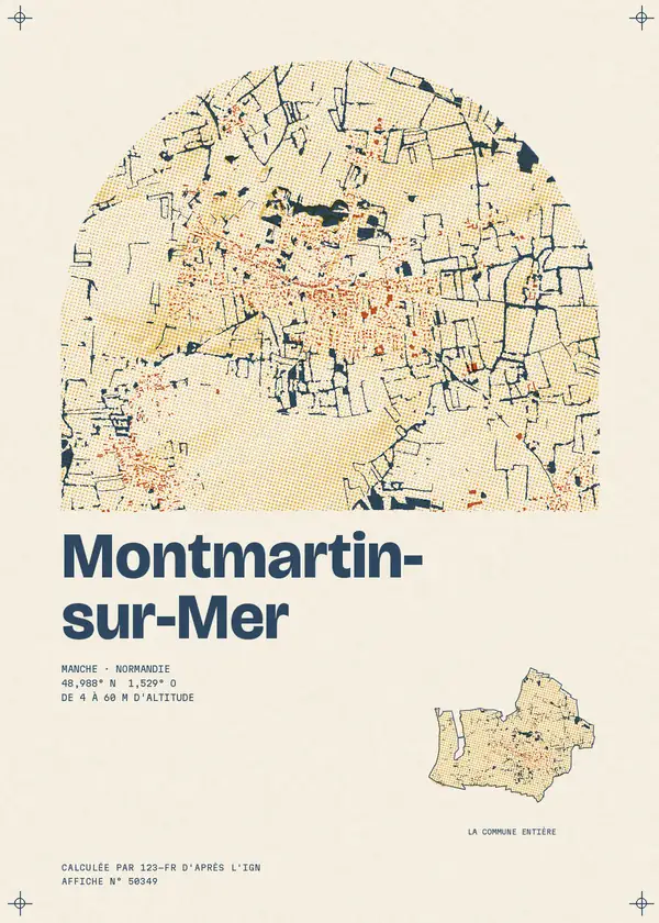 Affiche de Montmartin-sur-Mer, calculée par 123-fr d'après l'IGN
