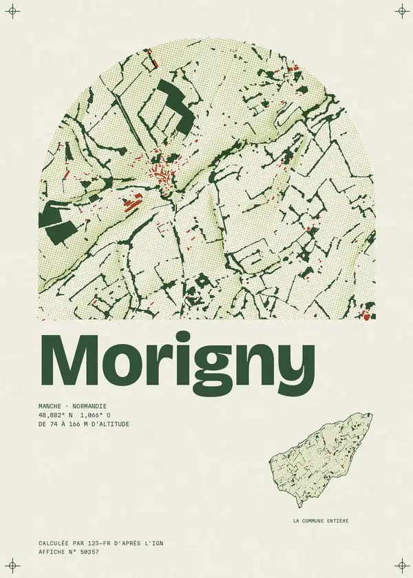 Affiche de Morigny, calculée par 123-fr d'après l'IGN